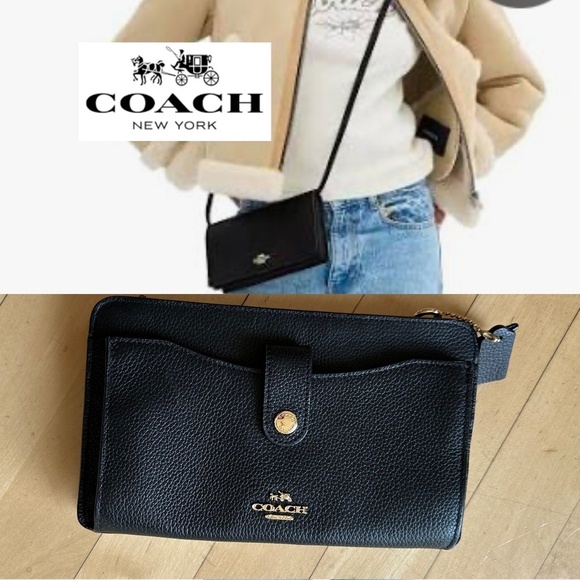 Like New COACH black crossbody* clutch/wallet option , CB2310 - Picture 1 of 8
